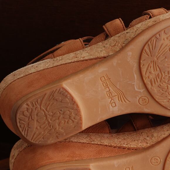 Dansko Sandals WMS SZ EU 41 US 10.5-11 Brown Cecily Wedge Leather Slingback Shoe - Picture 9 of 15